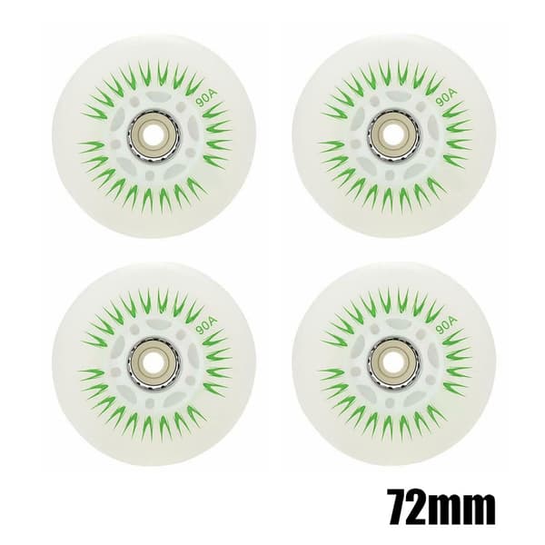 4st Flash Inline Skate Wheels 90A LED Lighting Skating Wheels 80 76 72 68 White 76mm