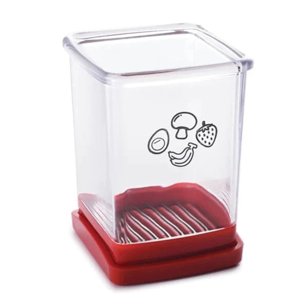 Speed ​​Slicers Med Push Plata Strawberrys Slicers i rostfritt stål för kök hem 1pc
