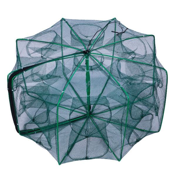 Hopfällbar fiskefälla automatisk nylon fiskenät räkfångst bärbar krabbfiskefälla Double 8