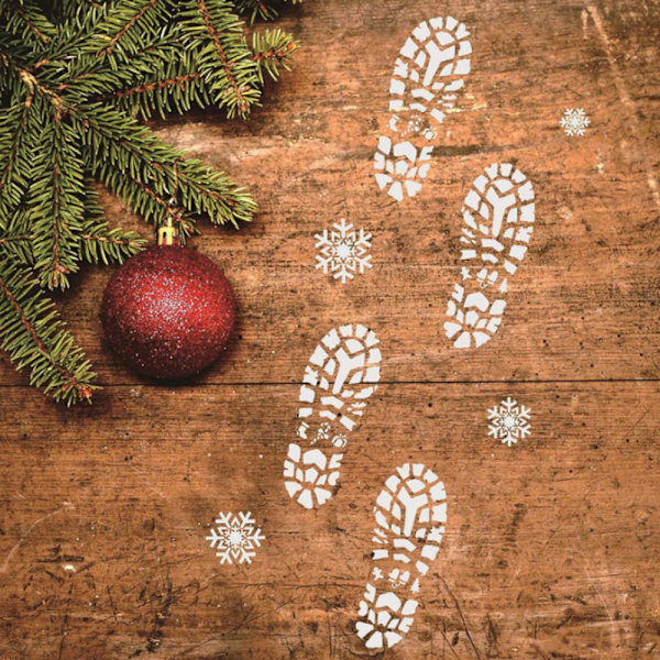 Christmas Footprints Mall Personlig lätt att torka snöflinga gör verktyg för golv 6PCs