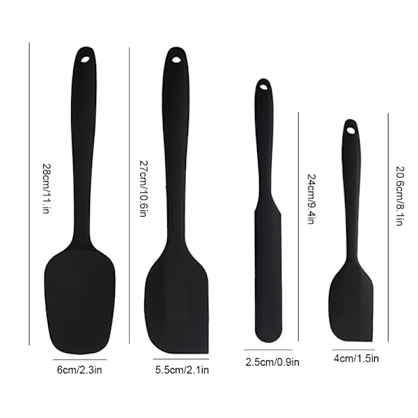 4st livsmedelsklassad silikonspatel Hög värmebeständig non-stick diskmaskin Säker BPA-fria köksredskap för bakning Red