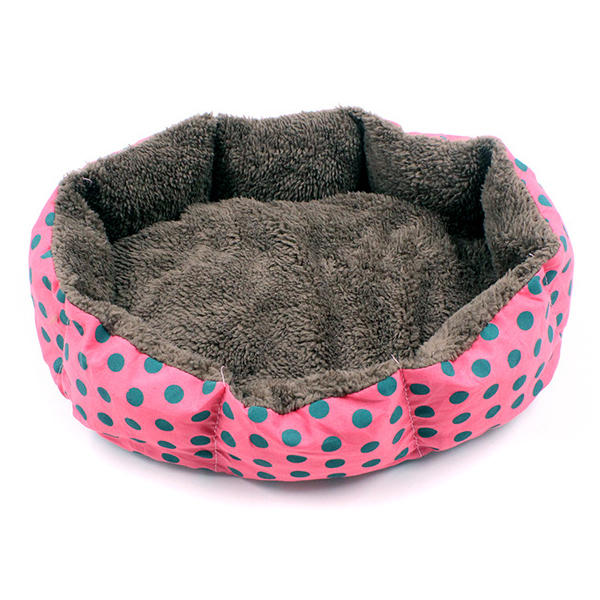 Hundsäng Avtagbar och tvättbar Mjuk Varm kattbo Dot Pet Bed Slitstark Söt Red Small