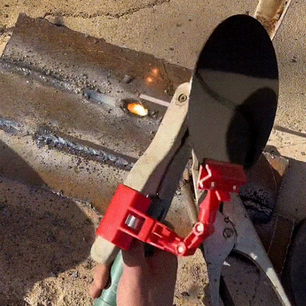 Automatisk ljusförändrande svetsmask med klämma Flera skydd Svetsmask för fabriker Red