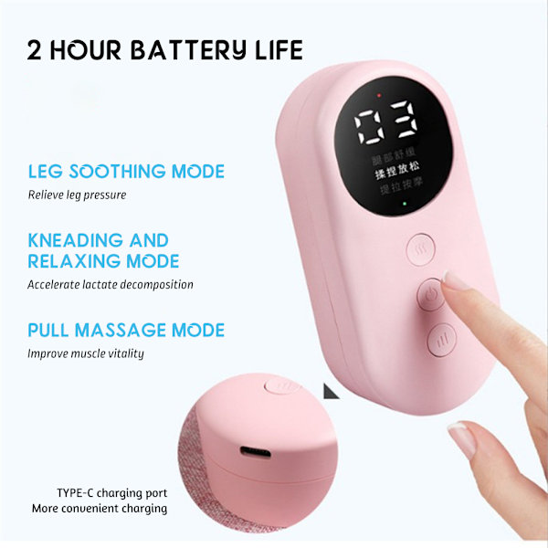 Elektrisk Hot Compress Ben Massager Bärbar lätt kalv Massager Pad För Kvinnor Män Pink 2pcs