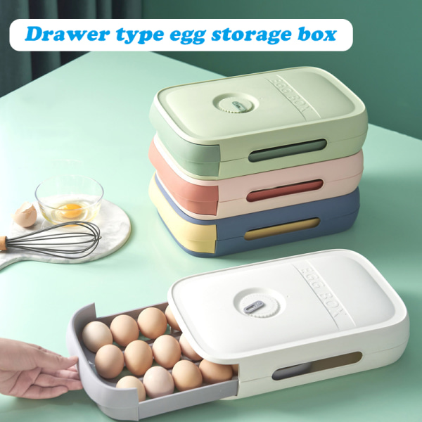 Egg Fresh Box Låda Typ Ägg Förvaringsbox För Kylskåp Fresh Keeping Box Hushållsmat Förvaringsbehållare Kök White