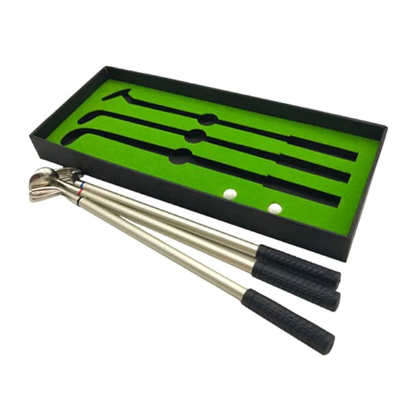 Golfpenna Set Mini Desktop Golfboll Penna Set med flagga kulspetspennor 2 bollar Red