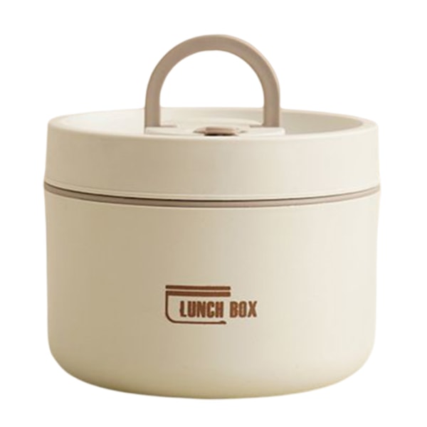 Isolerad Lunchbox Rostfritt stål Liner Bento Box Portabel Lunchbox med stor kapacitet Beige Large