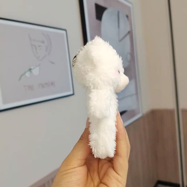 Blush Bear Nyckelring Hängen Multifunktionell Söt hängsmycke docka för väska White