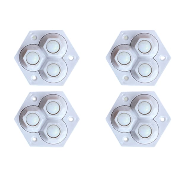 4st Mini Universal Rörligt Hjul Starkt Bärande Länkhjul För Matbord Nylon White
