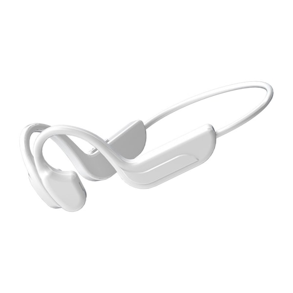 Nackband med öppna öron-hörlurar Vattentät Bluetooth-kompatibelt headset Benledningsheadset White