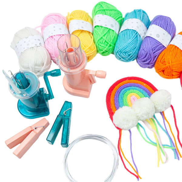 Jul handvevad repflätningsmaskin Professionell handgjord set Pink Double Headed