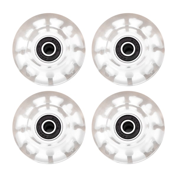 4st slitstarka lysande rullskridskohjul med lager lämpliga för dubbelradsskridskoåkning och skateboard White Light Wheel
