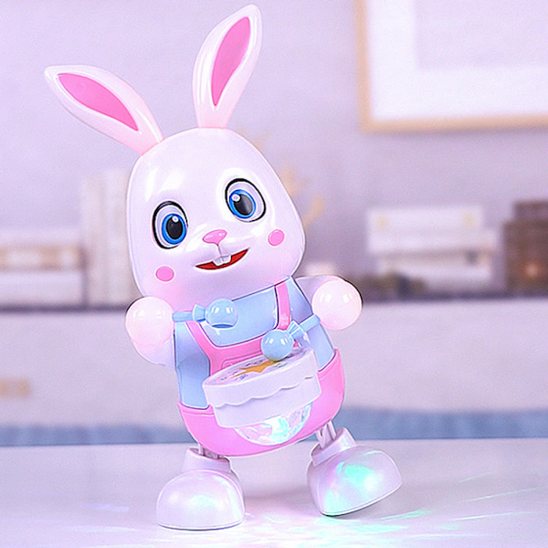 LED slår trummor Bunny Toys Ljudbar splittringsbeständig dans liten leksak för barn Drumming