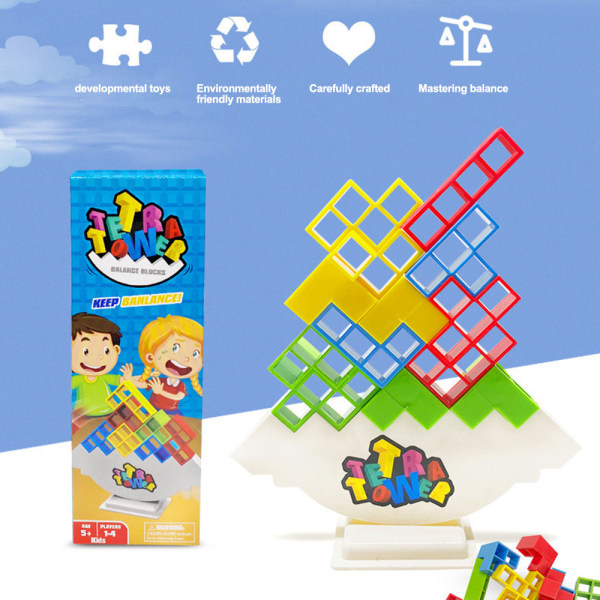 Enkel stapling Block Leksaker För Barn Pussel Tidig Pedagogisk Leksak För Pojkar Flickor Barn 48 Building Blocks