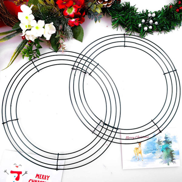 Runda jul Metall Järn Krans Ring Ram DIY Bröllop Xmas Party Dörrdekor 30cm