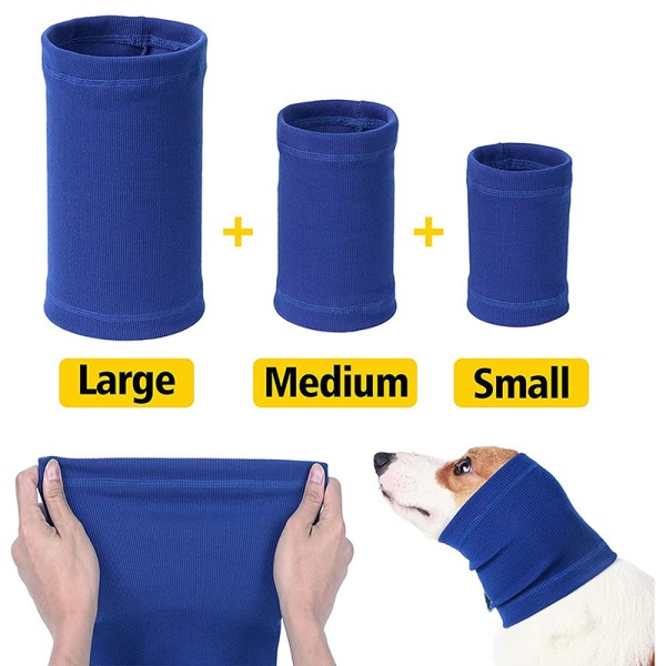 Lugnande cover Husdjurshuva hörselkåpor Comfort Pet Öronskydd Ångestlindring vid bad för hundkatt Blue M