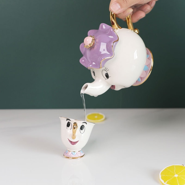 Beauty And The Beast tekannor 3D skulpterad keramisk mugg Tekannor Krukkopp till fars dag julklapp
