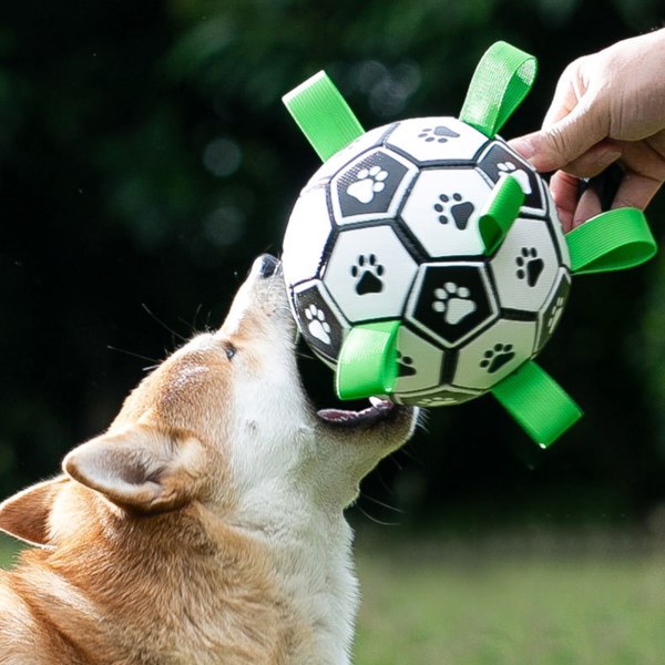 Interaktiv fotboll Hundleksak Bittålig hund som tuggar tandköttleksak Gummibollleksak för husdjur Football 18cm