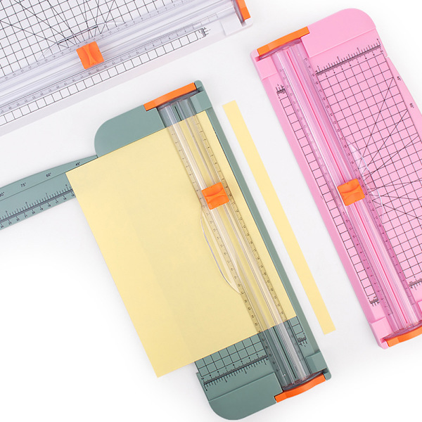A4 pappersskärare med glidande typ med klar skala hög noggrant papperstrimmer för scrapbooking White