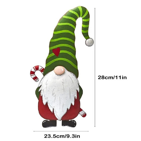 Metall Gnome Yard Stake Juldekorationer Utomhus Stake Uteplatsdekor A B C 3 Pack