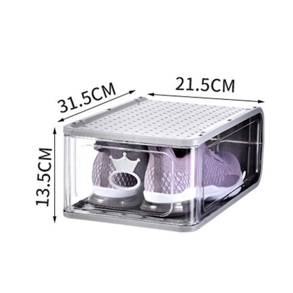 5 st transparenta stapelbara skoskåp förtjockade dammsäkra plast clamshell lådtyp skoförvaringslåda arrangör Black 5PCS