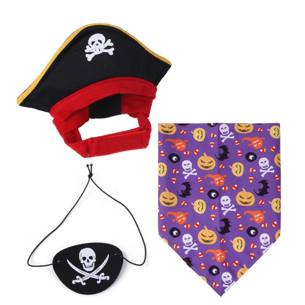 Piratformad hatt justerbar design för husdjur som bär Set B94136-1