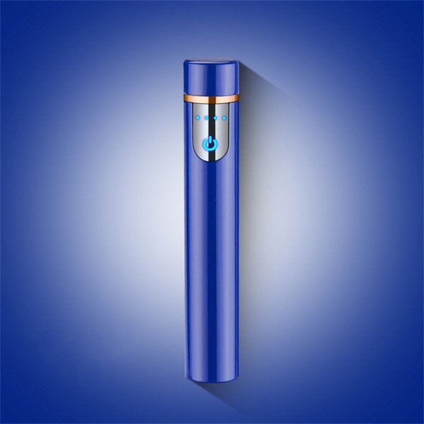 Mini Touch Sensor Flameless Lighter Bärbar USB Uppladdningsbar vindtät tändare Blue