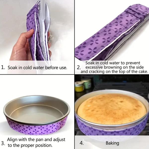 1/2 st Återanvändbara Bake-Even Cake Strip Mjuk absorberande kakform Fukta remsor för runda bakformar Blue