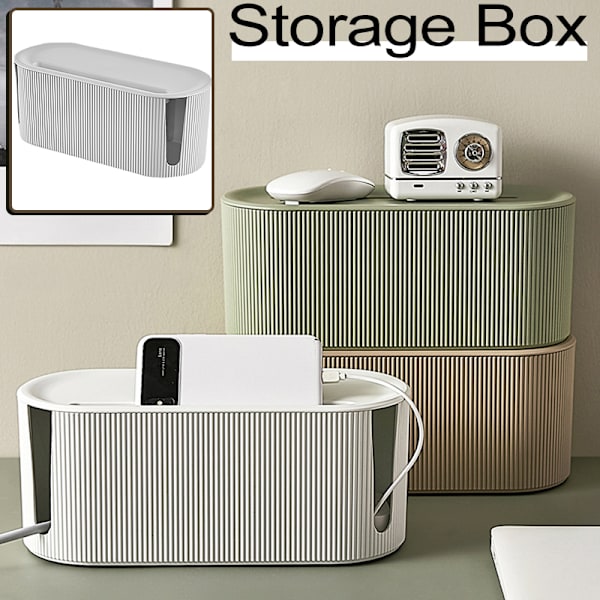 Kabelhantering Organizer Box med lock Sladd Organizer Box för att dölja & dölja power Sladdar Hider för skrivbords-TV Green
