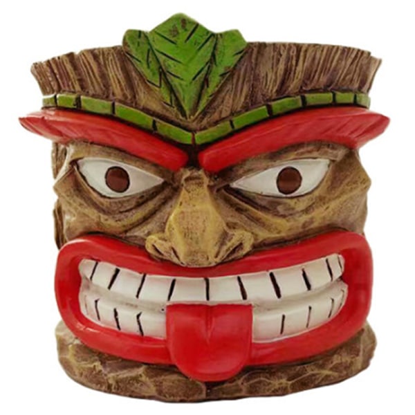 Tiki Planter Kruka Suckulent Totem Krukdekorationer Harts hantverk Blomkrukor Trädgårdsdekorationer Strange Face