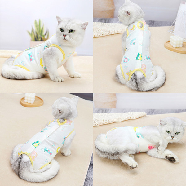 Cat Recovery Suit Katt efter operation Återhämtningsdräkt Husdjurssteriliseringsväst Green M