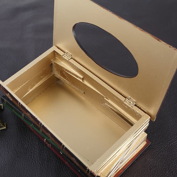 Klassisk retro träbok vävnadslåda rektangulär vävnadshållare dispenser cover Case