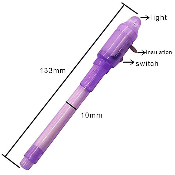 2/4/8/14-pack UV-ljuspenna Osynlig Magisk Penna Hemlig Fluorescerande Penna för Skrivplatta Barnbarnsritning Målningsbräda