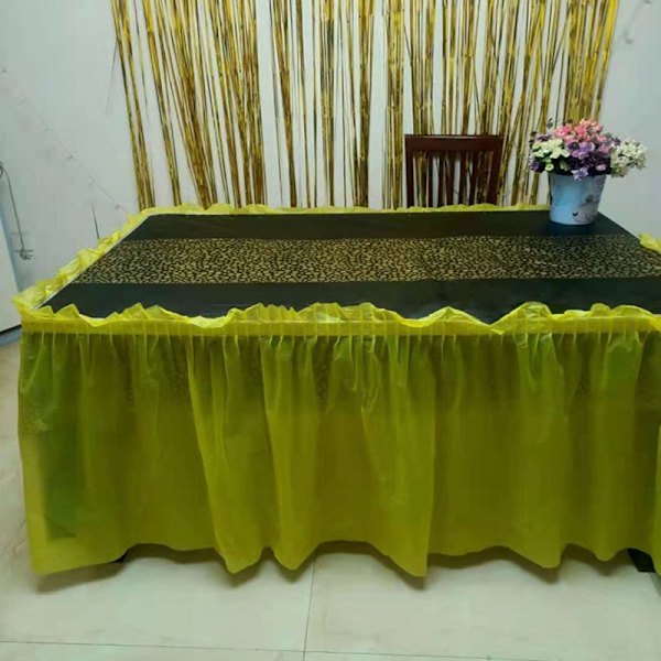 Vattentät oljetät duk Återanvändbar bordskjol rektangel cover för festbröllopsbankett White Table Cloth   Table Skirt