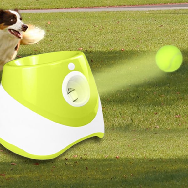 Hund automatisk bollkastare med 3/6/9 bollar hållbar bollkastmaskin för liten medelstor hund Green