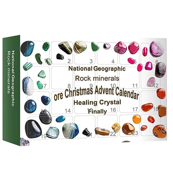 24ST Jul adventskalender Malm Crystal Rock Collection Healing Crystals Presentbox för barn Vuxna Julklappar Type B
