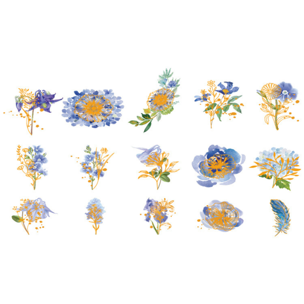 30 st Akvarell Scrapbooking Sticker Pack Simulering Blommor Plant Transparent Decal Collection För DIY Album Dagbok E