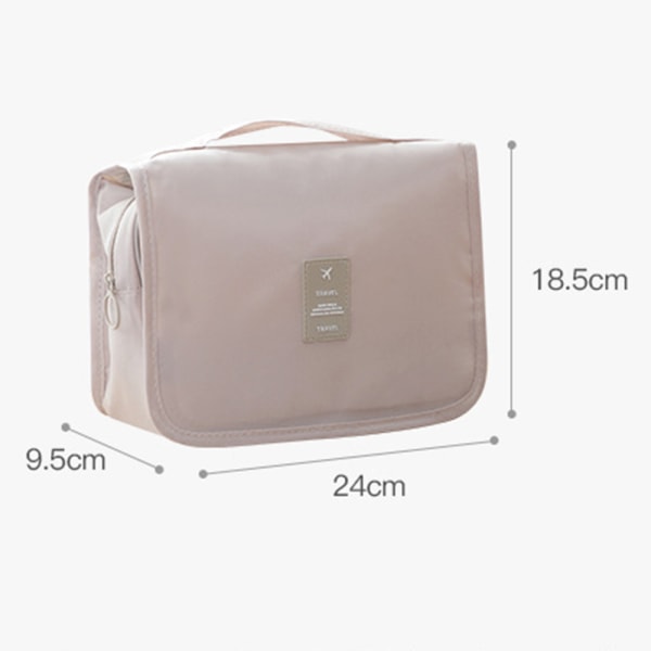 Bärbar kosmetisk väska i kypert Lätt necessär med stor kapacitet för utomhusresor Beige