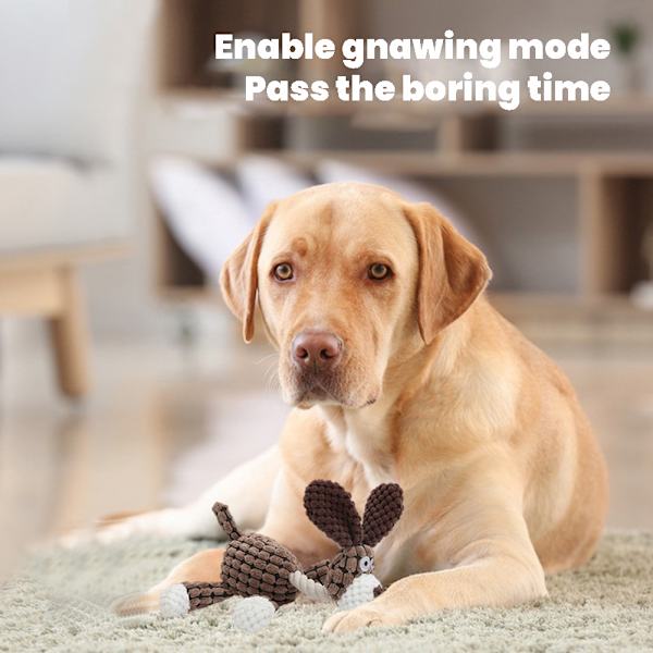 Pet Dog Bittålig plyschleksak Multifunktionell hundtuggleksak Rolig interaktiv hundleksak Brown Dog