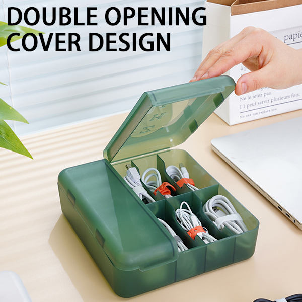 Desktop Data Cable Organizer Box Multi-purpose Slitstark kabelbox för hem i sovrummet Grey