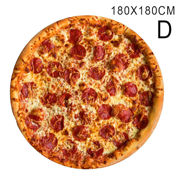 Pizza mjuk flanellfilt Wrap Rund Handdukar Varm dekoration för hembarn