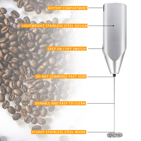 Handhållen elvisp Mjölkskummare Mini Elektrisk omrörarstav Kökstillbehör Coffee