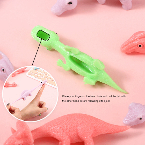 Små Slingshoting Dinosaur Finger Leksaker Anti Pressure Avkopplande Baubles Leksak För Barn Pojke Flicka 10pcs