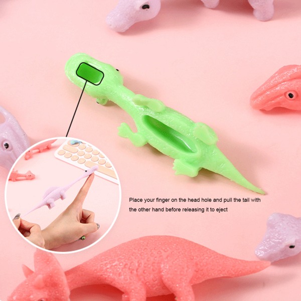 Små Slingshoting Dinosaur Finger Leksaker Anti Pressure Avkopplande Baubles Leksak För Barn Pojke Flicka 1pc