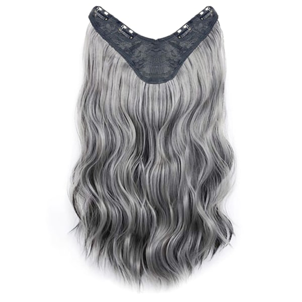 Klämma i ett stycke Långt vågigt hårförlängning DIY Styling Peruk Hårtillbehör för bröllopsfödelsedag Brown Black Gray