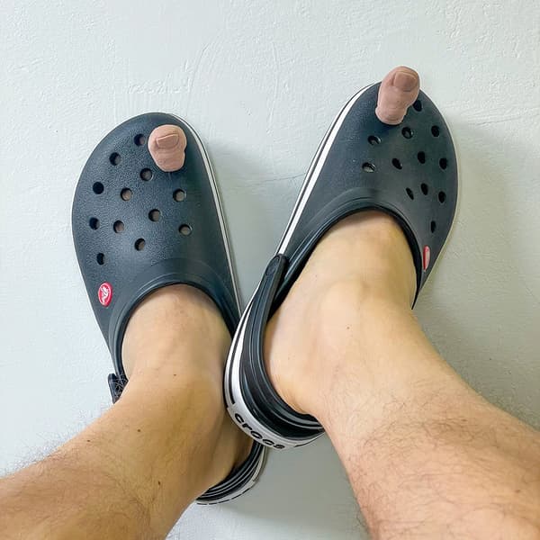 Big Toe Croc Charm med hår Återanvändbar lätt skodekor för ihåliga träskor Dehaired Single