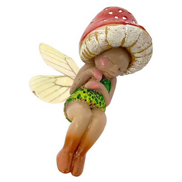 Mini Sovsvamp Fairy Staty Handmålad Harts Hantverk Prydnad För Hem Trädgård Kontorsdekoration Mushroom Fairy