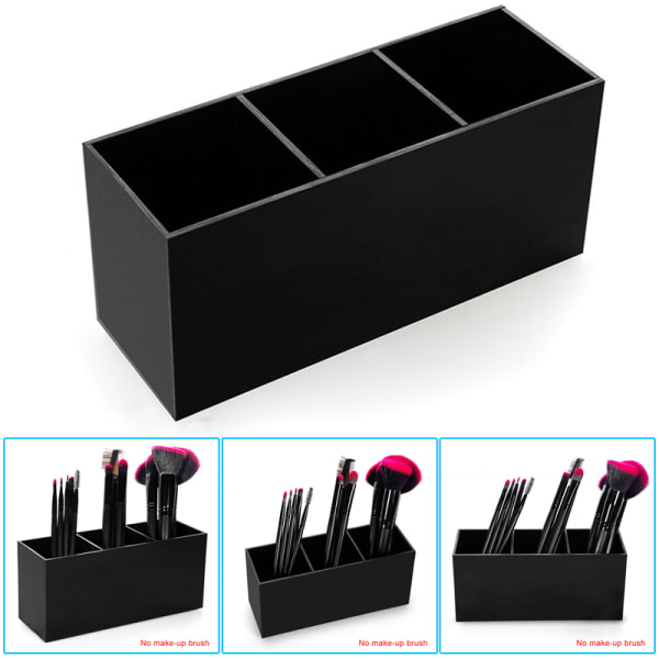 Kosmetika Akryl Makeup Tools Borsthållare Organizer Förvaringsbox Case Black