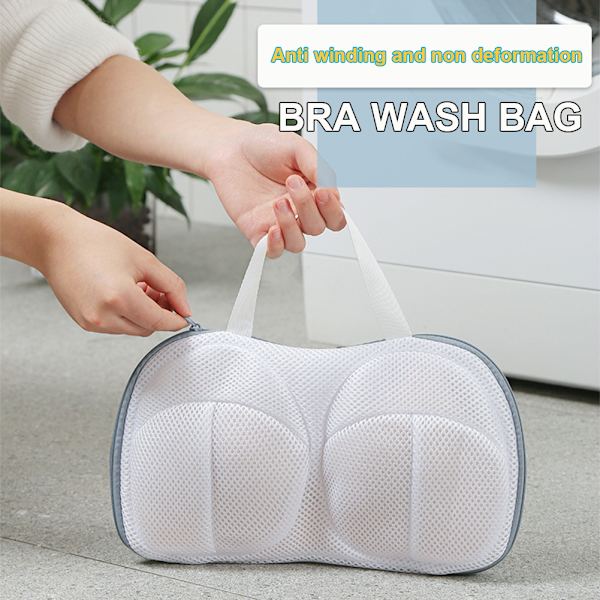 Underware Mesh tvättpåse Anti-deformation bysthållare rengöringspåse för tvättmaskin Gray Edge Style