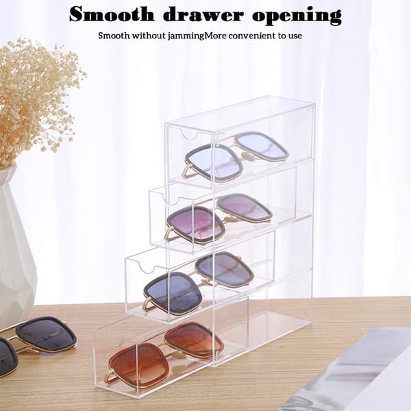 Akryl Material Glasögon Förvaringslåda Superposable Transparent Case för sovrum Four Layer